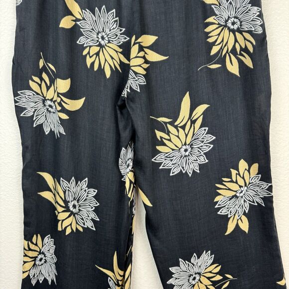 NWT Amuse Society Shorebird Pant Lightweight Wide Leg Ankle Pant Floral Black M - Picture 11 of 13